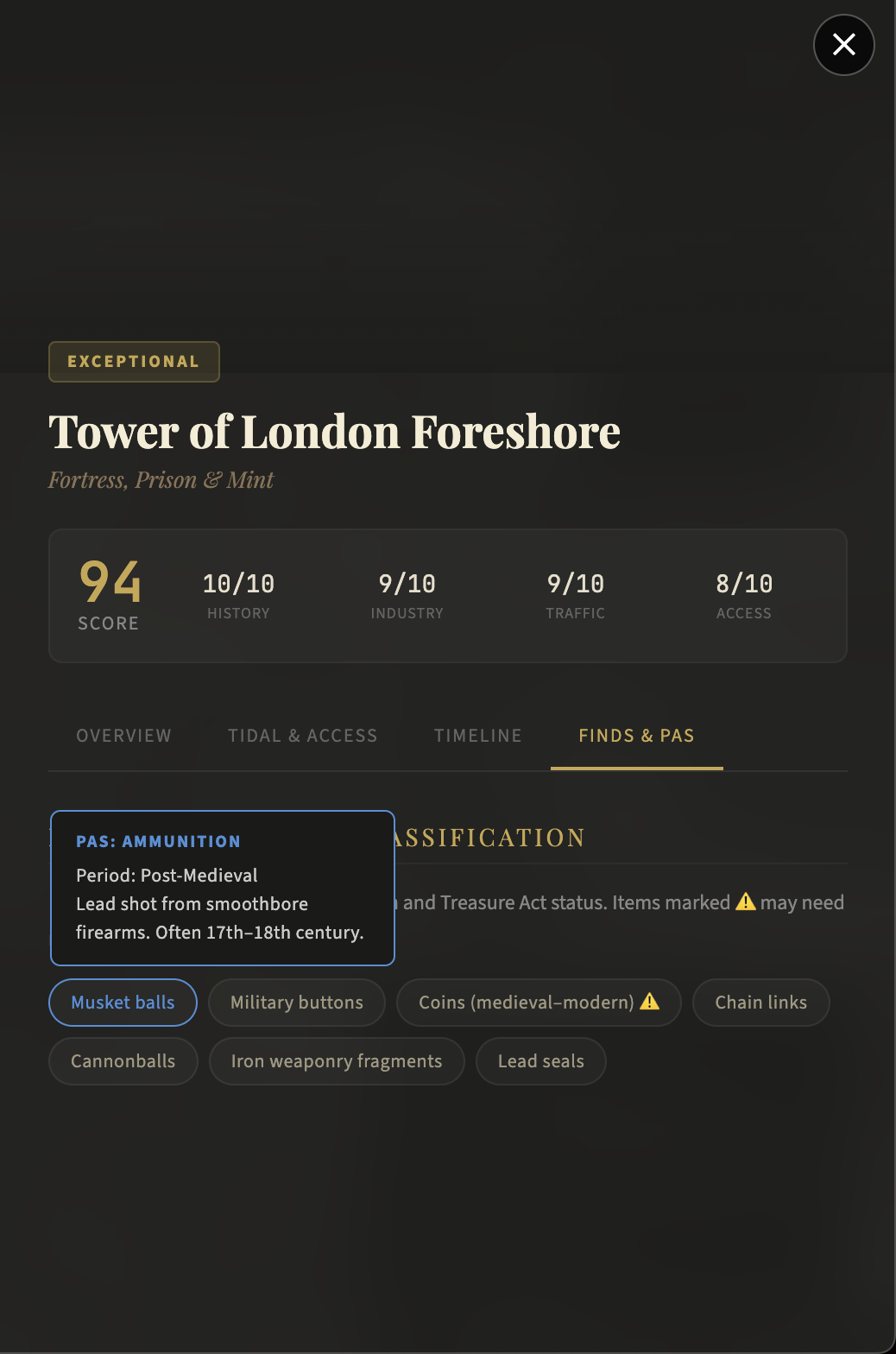 Tower of London Foreshore Research Notes